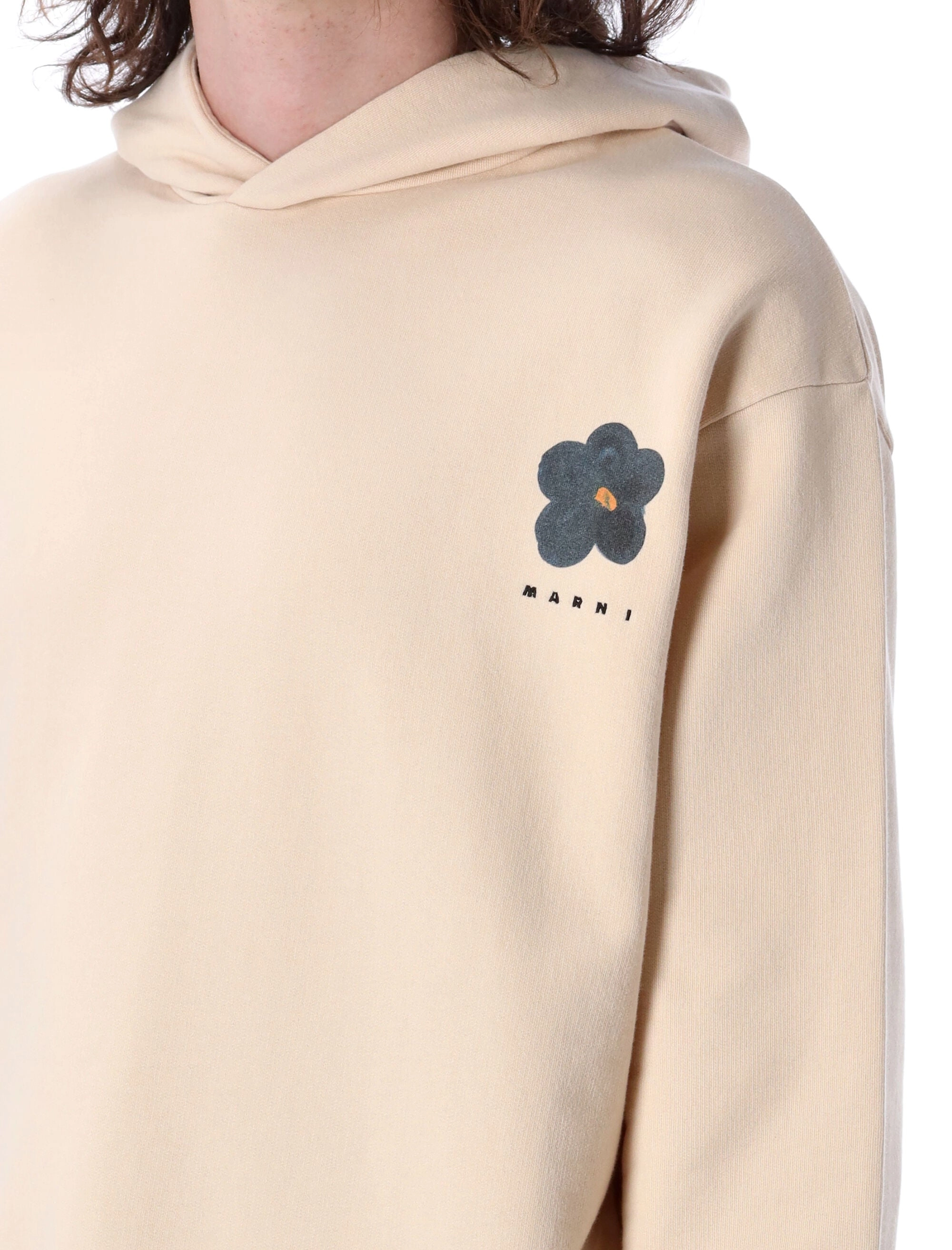 Marni Logo Printed Long Sleeved Hoodie