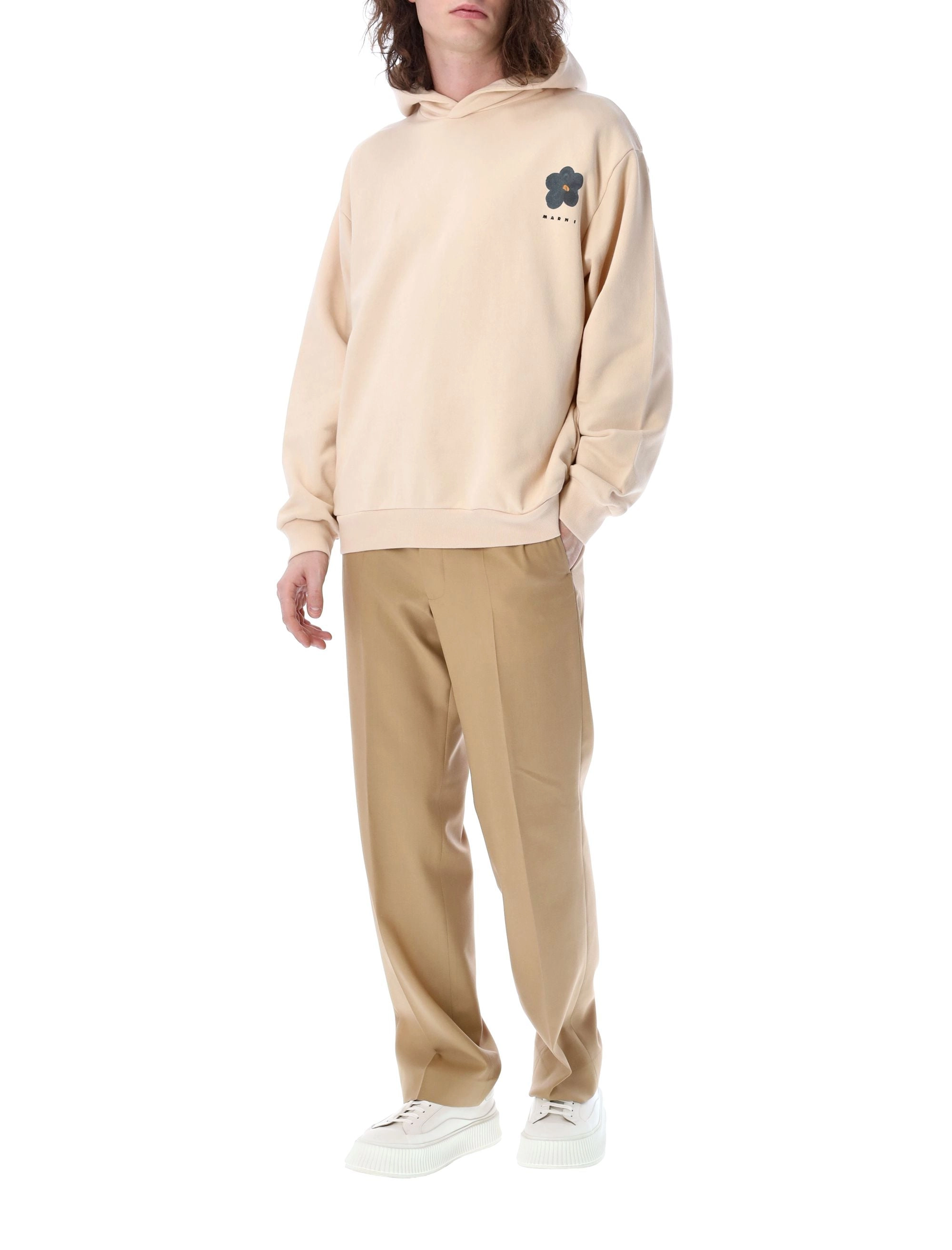 Marni Logo Printed Long Sleeved Hoodie