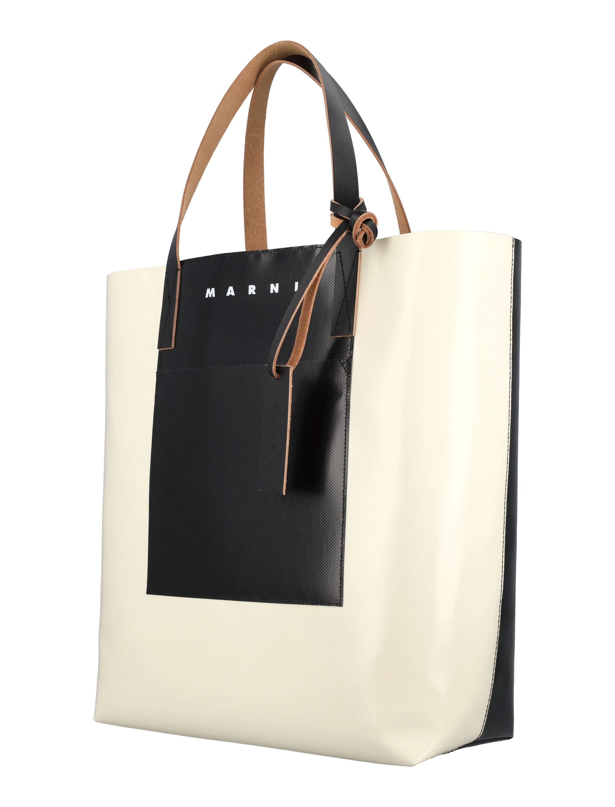 Marni Logo Printed Two-Tone Tote Bag