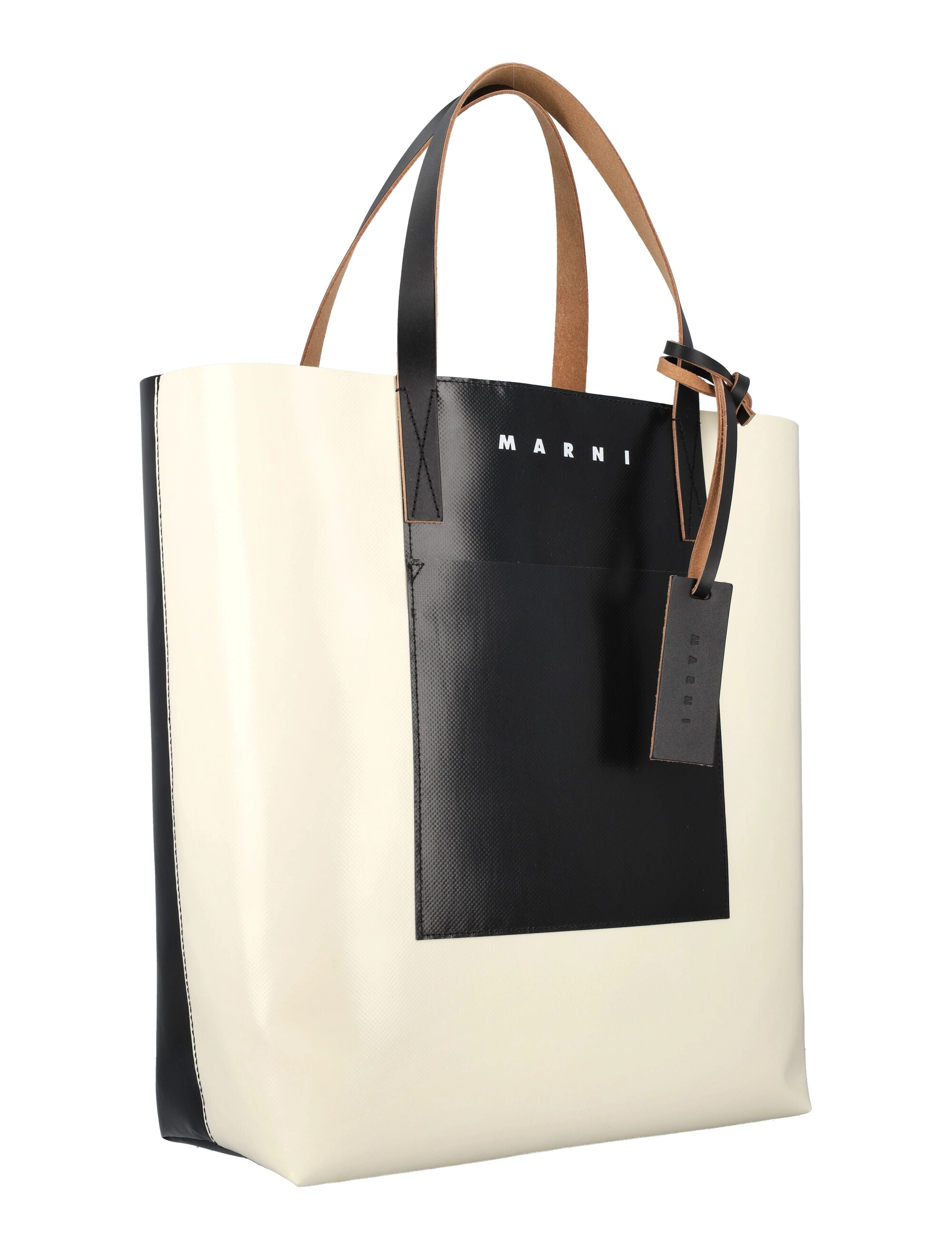 Marni Logo Printed Two-Tone Tote Bag