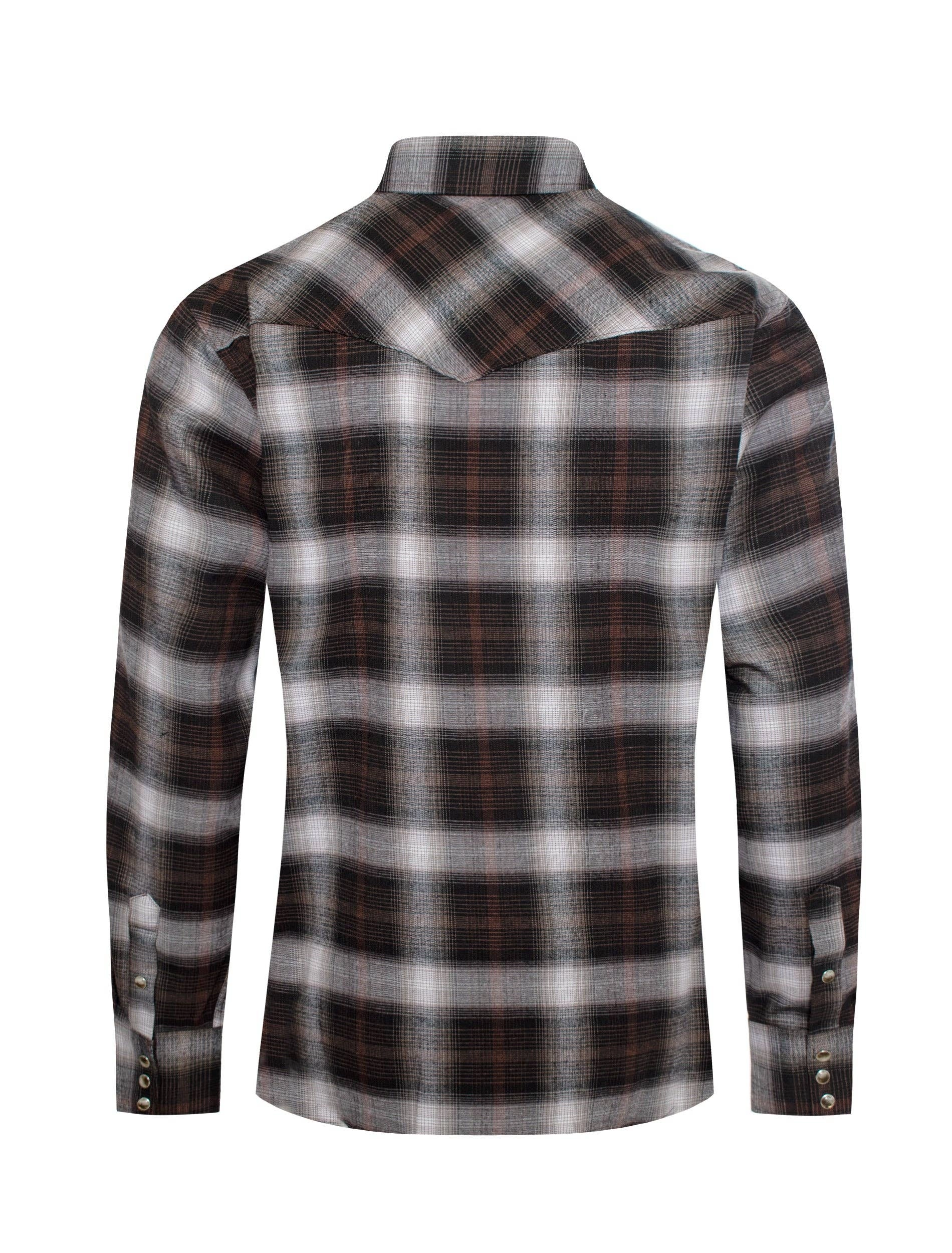 Men's Western Long Sleeve Flannel Shirts With Snap Buttons FLS300-305