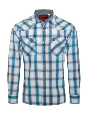 Men's western long sleeve Plaid shirts with snap buttons PS400L-410