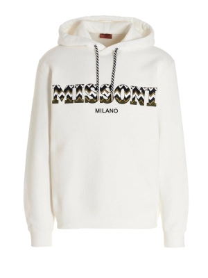 Missoni Logo Embroidered Drawstring Hoodie
