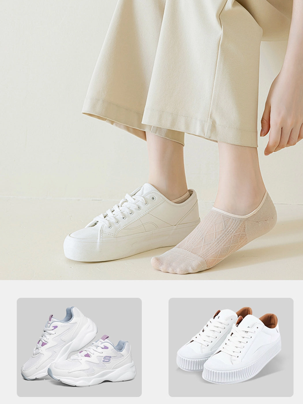 Modal Moisture-Wicking Antibacterial Cool Breathable Semi-No-Show Socks