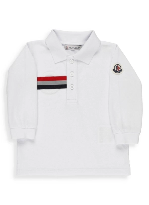 Moncler Enfant Logo Patch Long-Sleeve Polo Shirt
