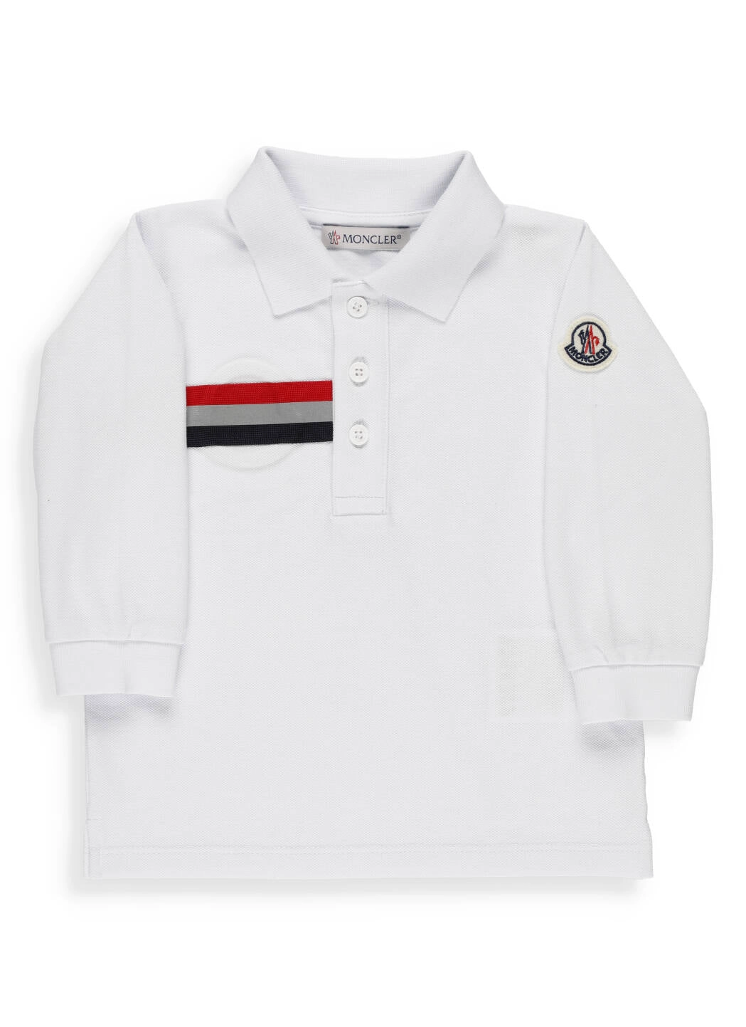 Moncler Enfant Logo Patch Long-Sleeve Polo Shirt