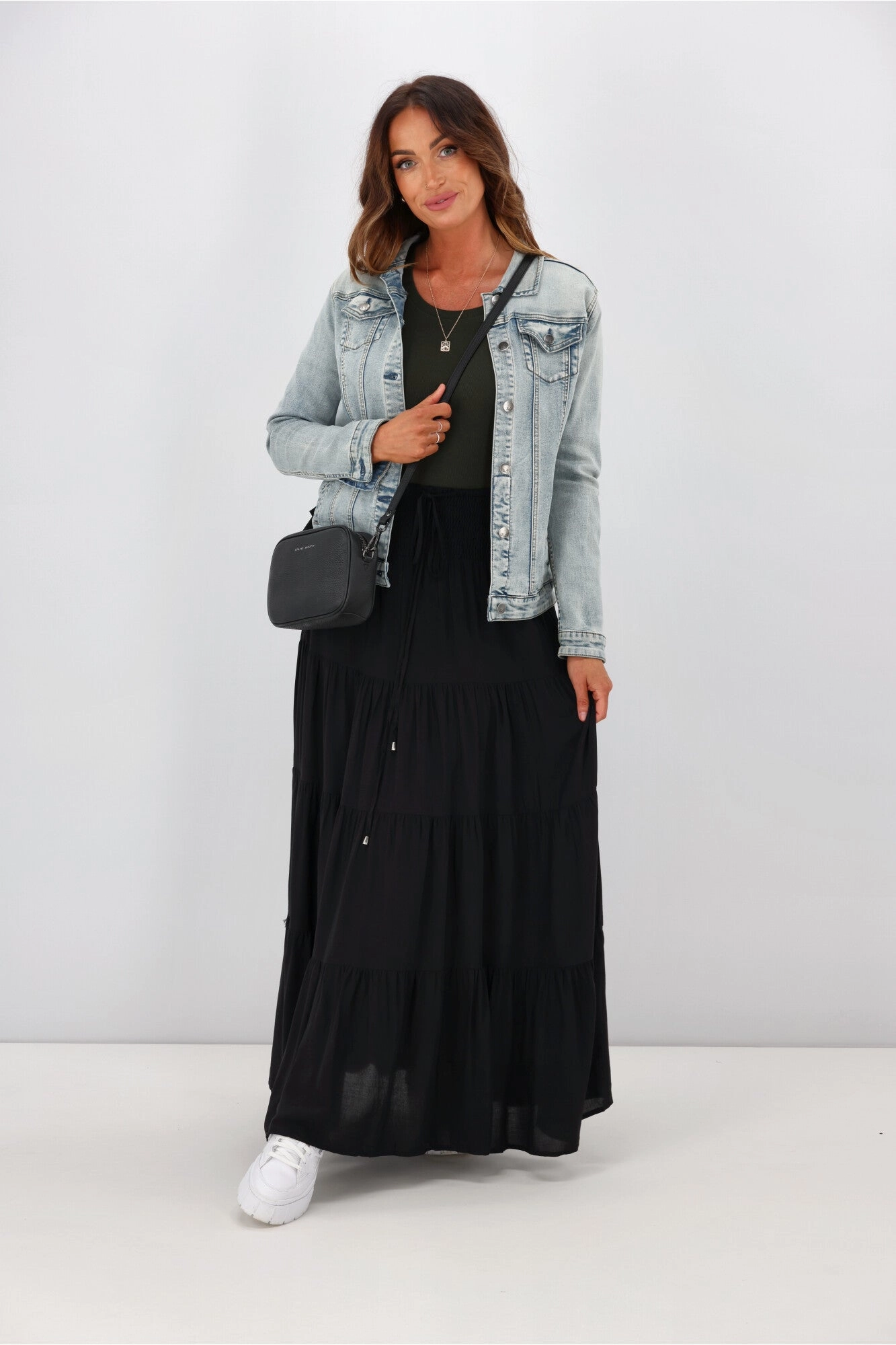 New U Collection Maxi Skirt Plain Black