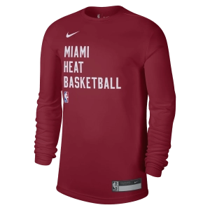 Nike Miami HEAT 2023-24 On-Court Red Practice long Sleeve Tee