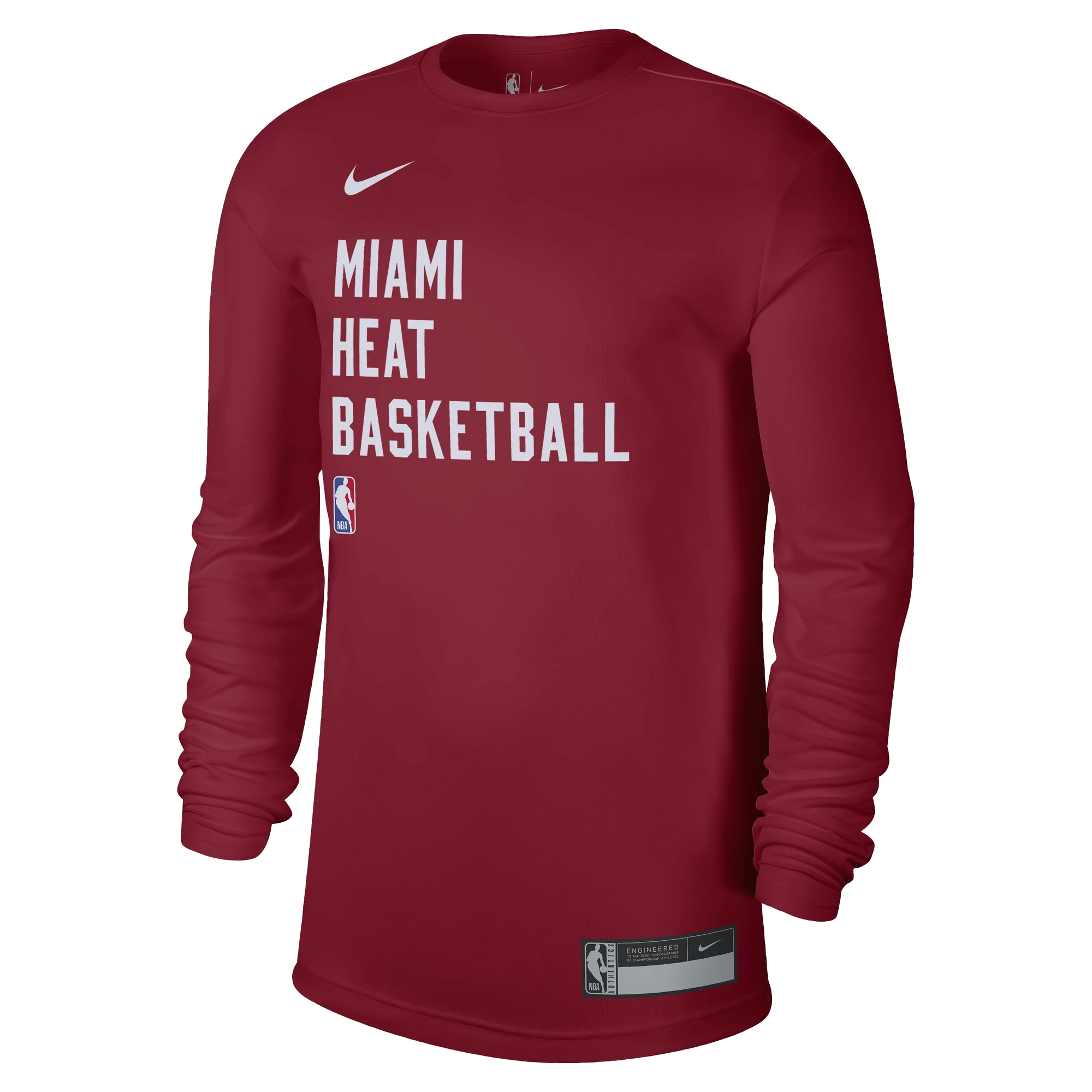 Nike Miami HEAT 2023-24 On-Court Red Practice long Sleeve Tee