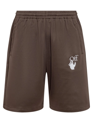 Off-White Logo Embroidered Elastic Waist Shorts