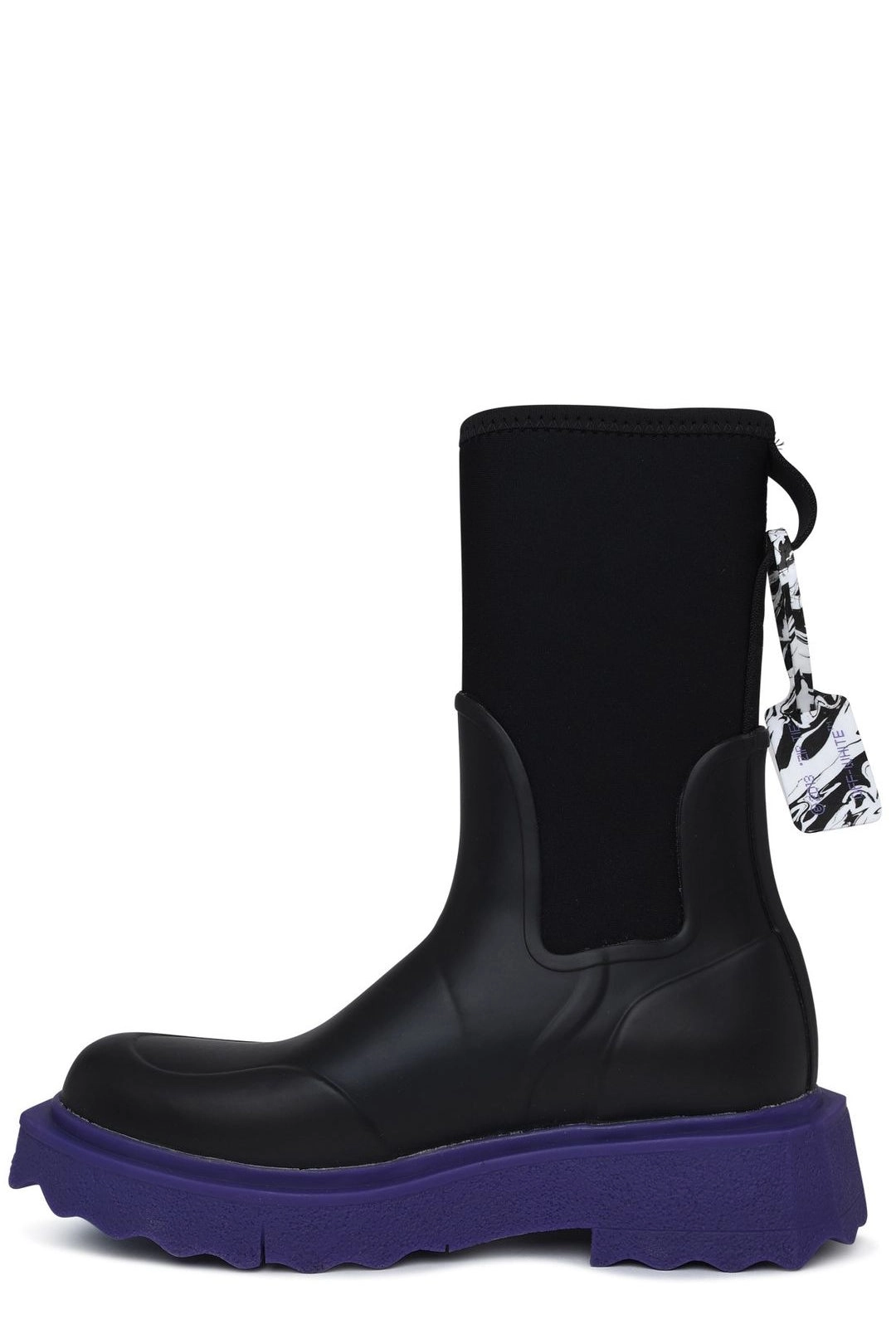Off-White Rainboot Sponge Logo Printed Ankle Boots