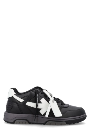 Off-White Round Toe Lace-Up Sneakers