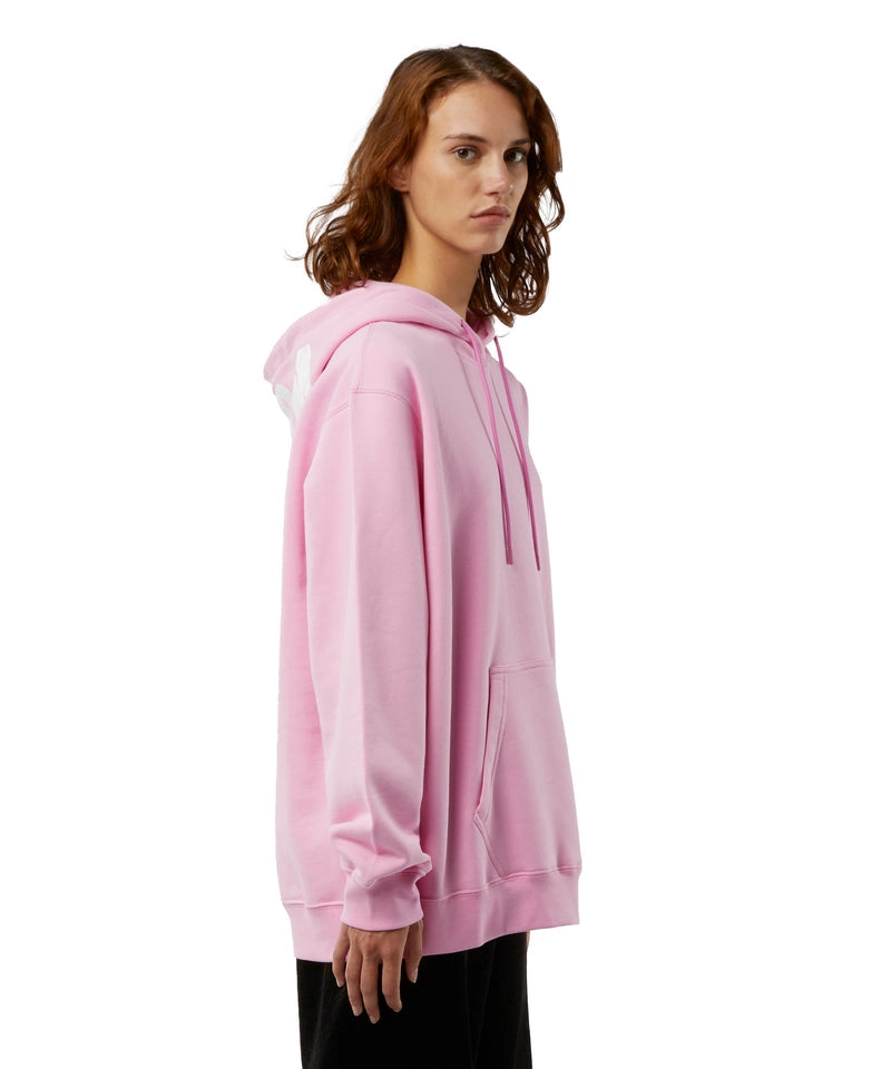 Oversized sweatshirt with a maxi logo print on the hood PINK