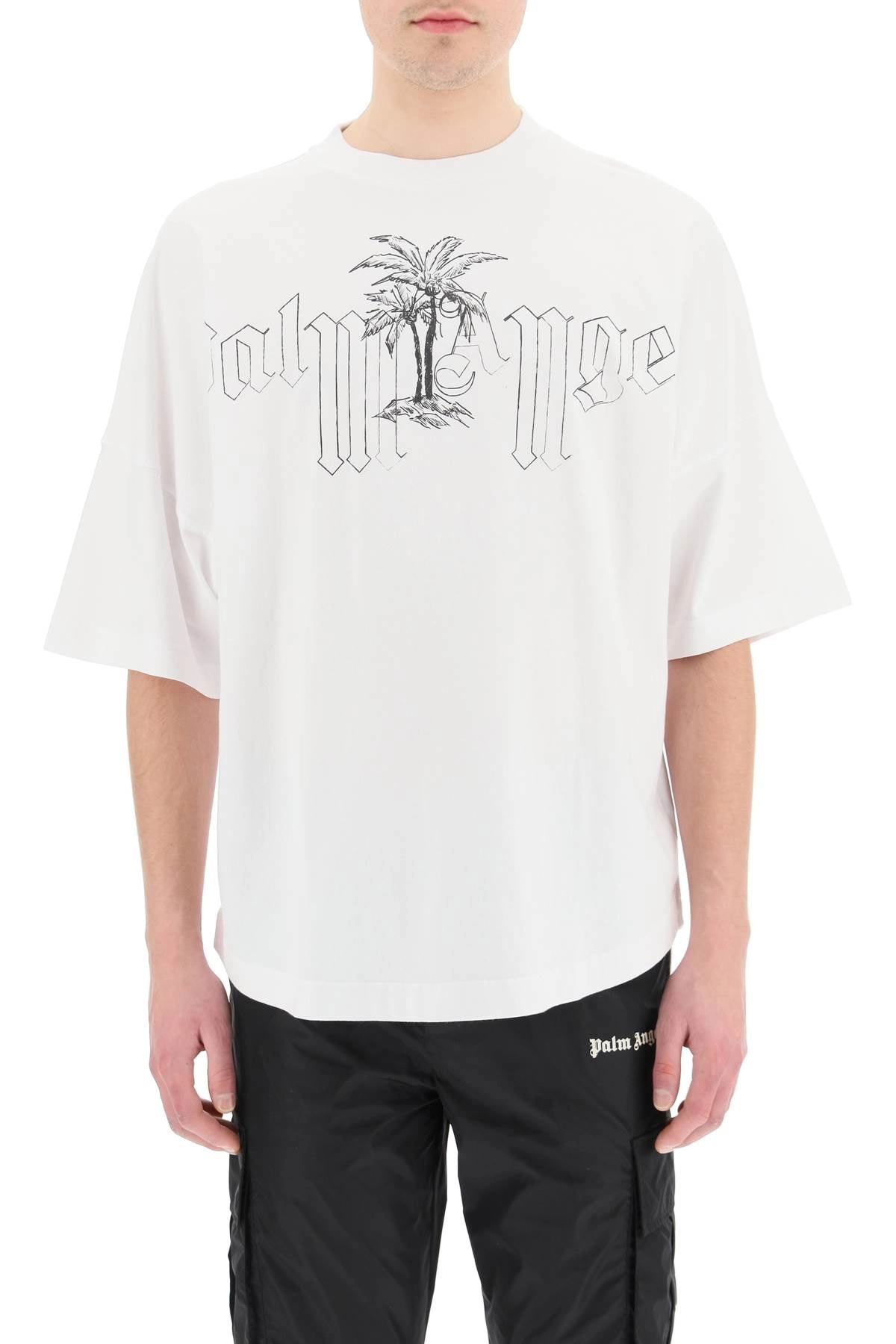Palm Angels Logo Printed Crewneck T-Shirt