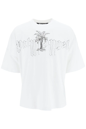 Palm Angels Logo Printed Crewneck T-Shirt