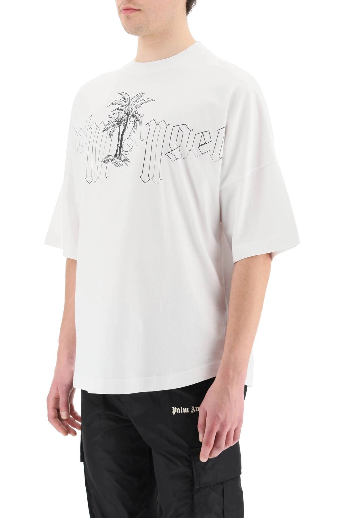 Palm Angels Logo Printed Crewneck T-Shirt