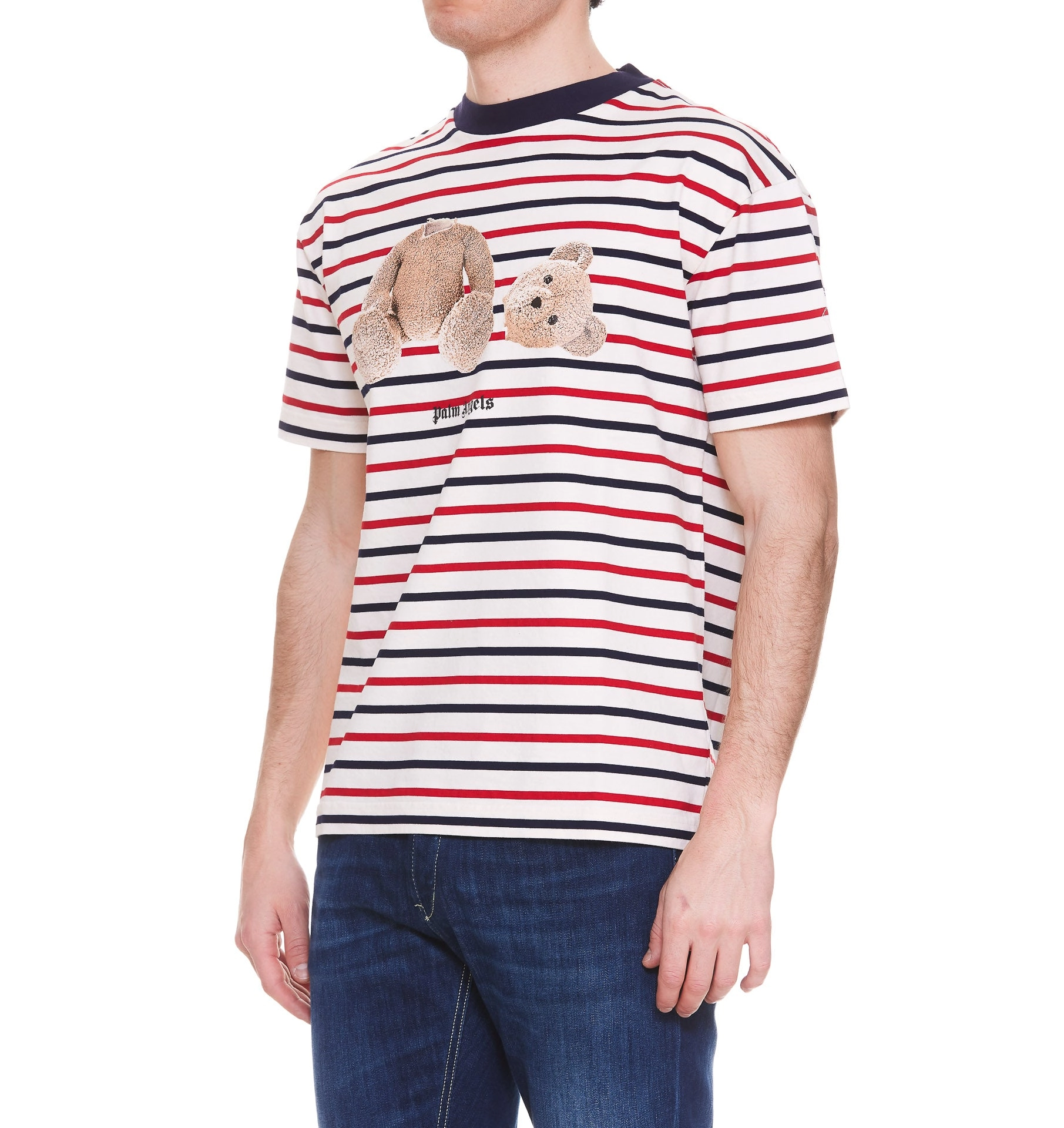 Palm Angels Striped Crewneck T-Shirt