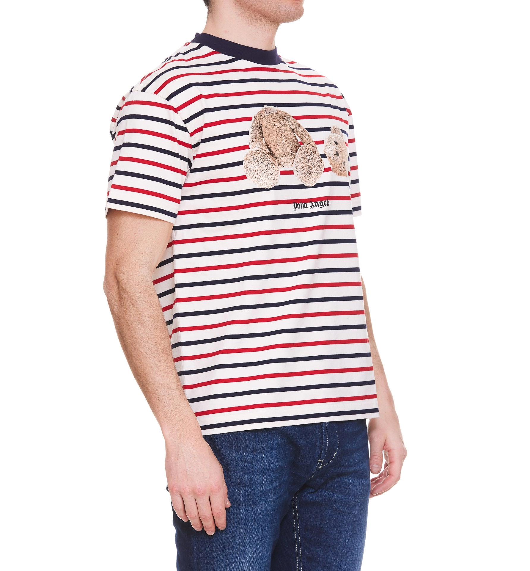 Palm Angels Striped Crewneck T-Shirt