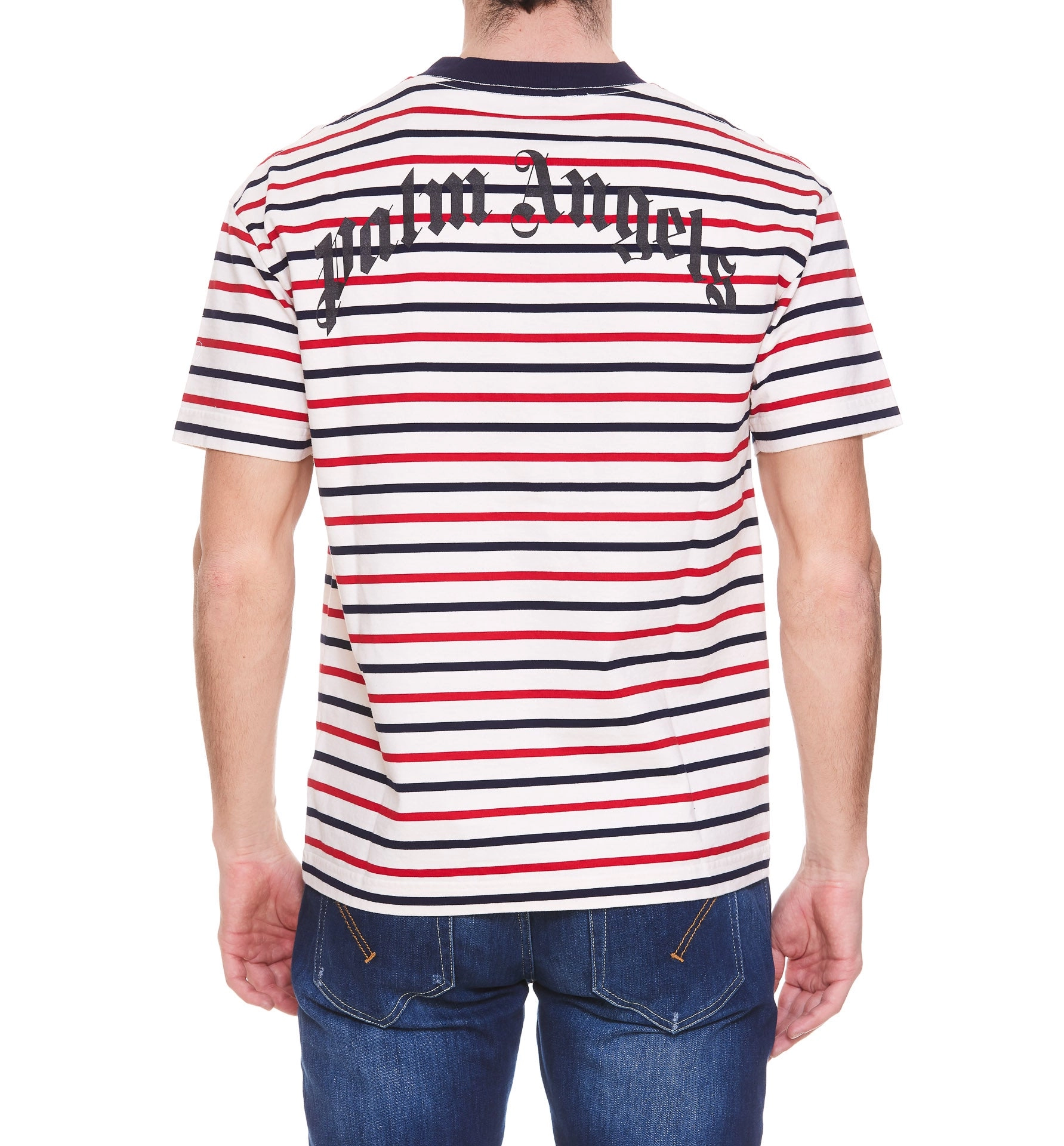 Palm Angels Striped Crewneck T-Shirt