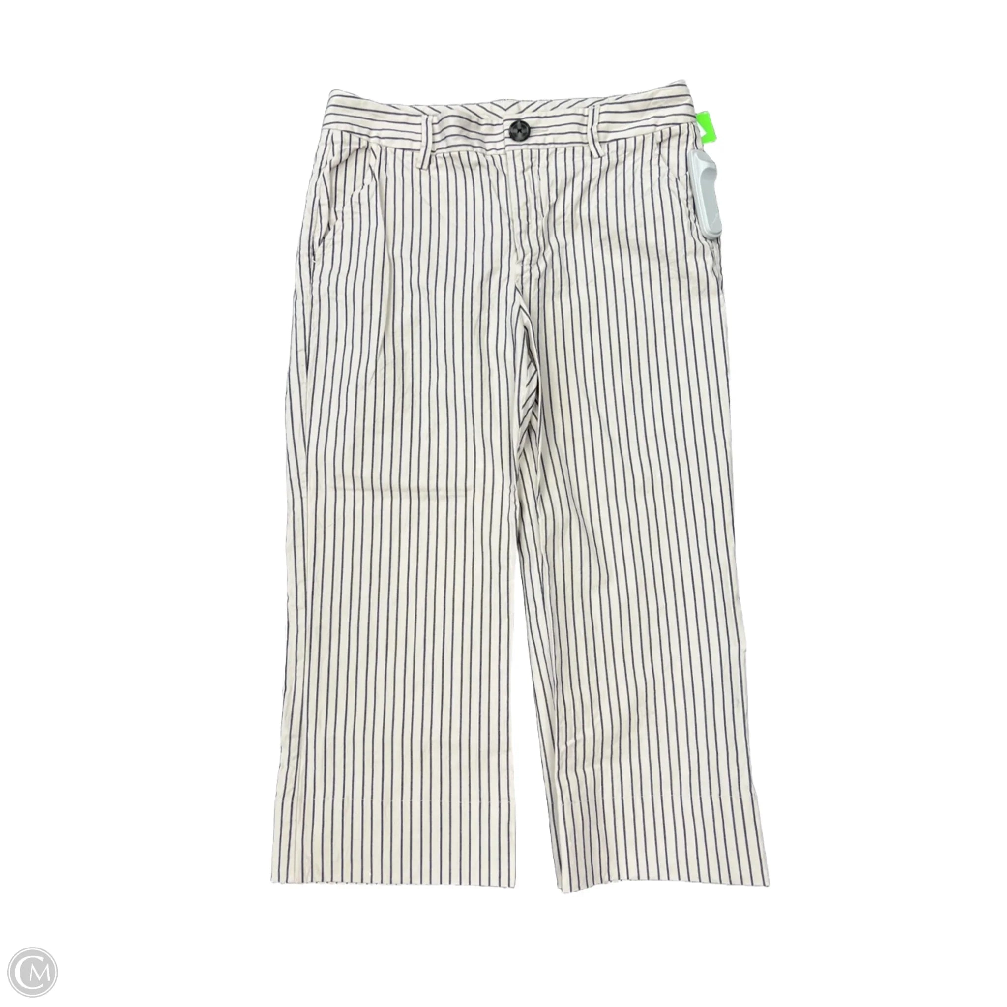 Pants Cropped By Cabi In Striped Pattern, Size: 6