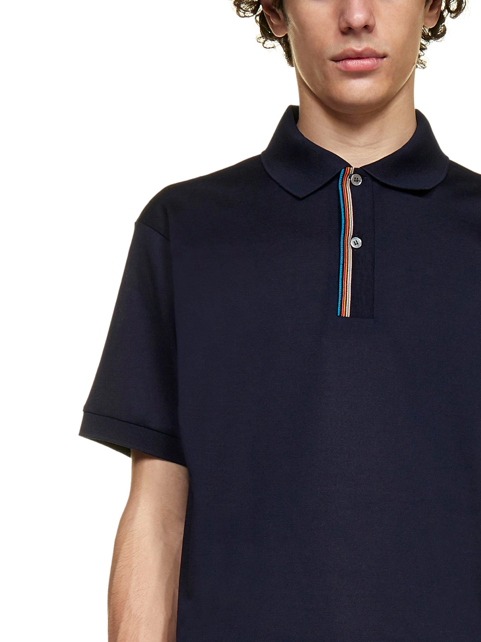 Paul Smith Short-Sleeved Striped Trim Polo Shirt