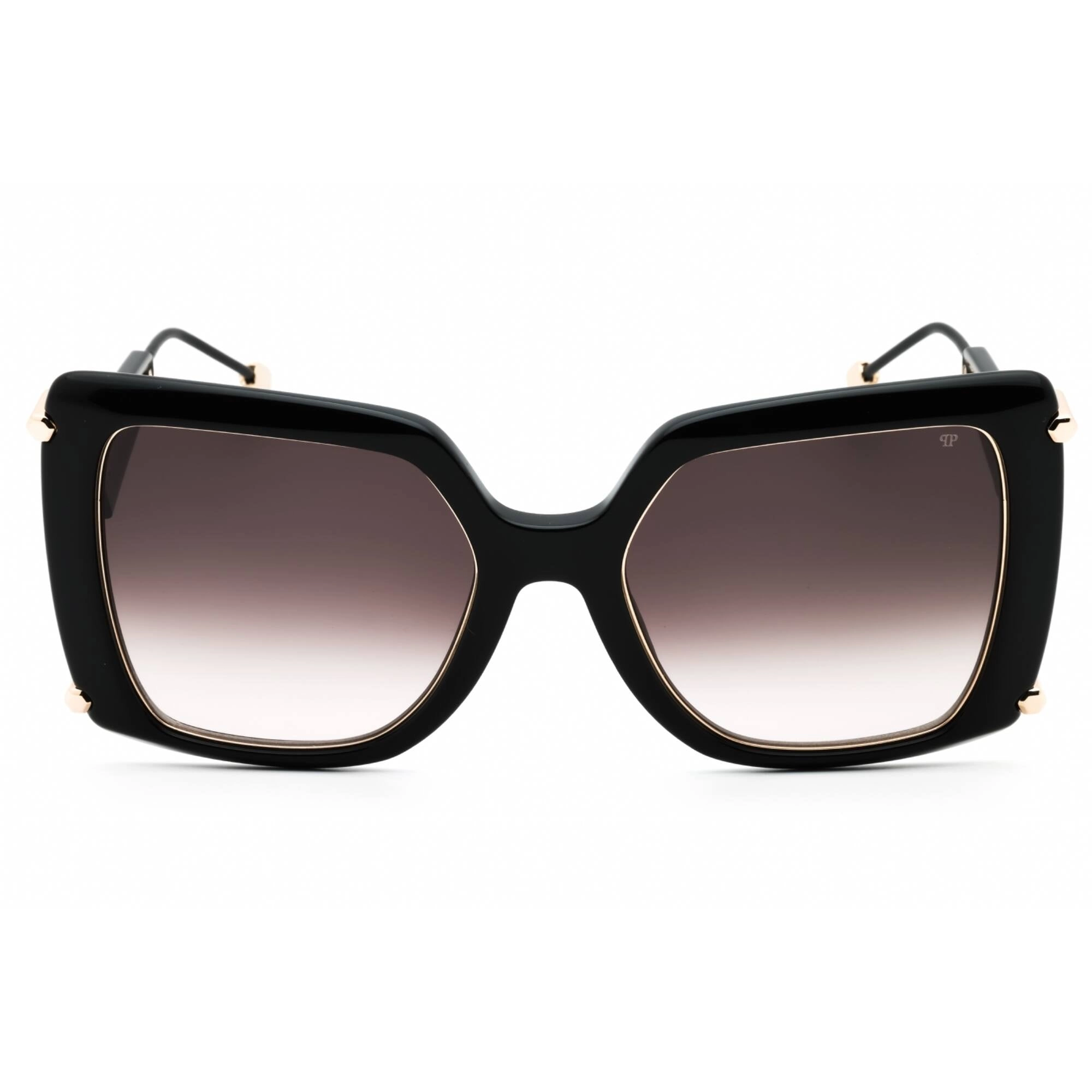 Philipp Plein Women's Sunglasses - Glossy Black Plastic Oversized Frame | SPP121S 0700