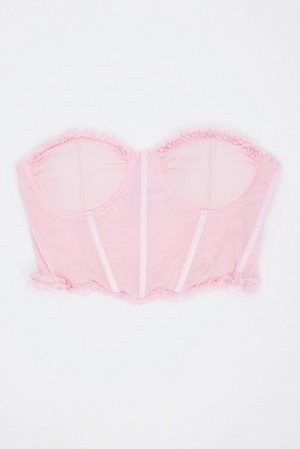 Pink Mesh Corset Top Lingerie