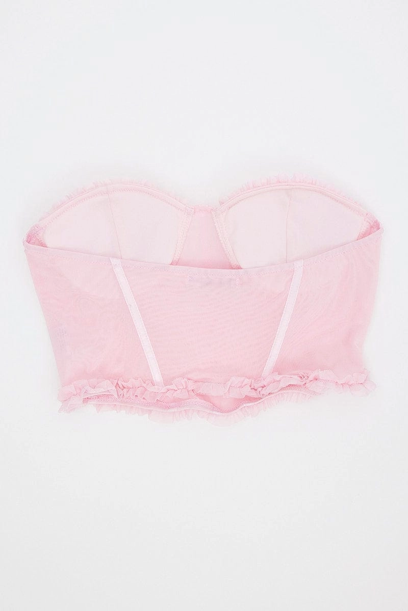 Pink Mesh Corset Top Lingerie