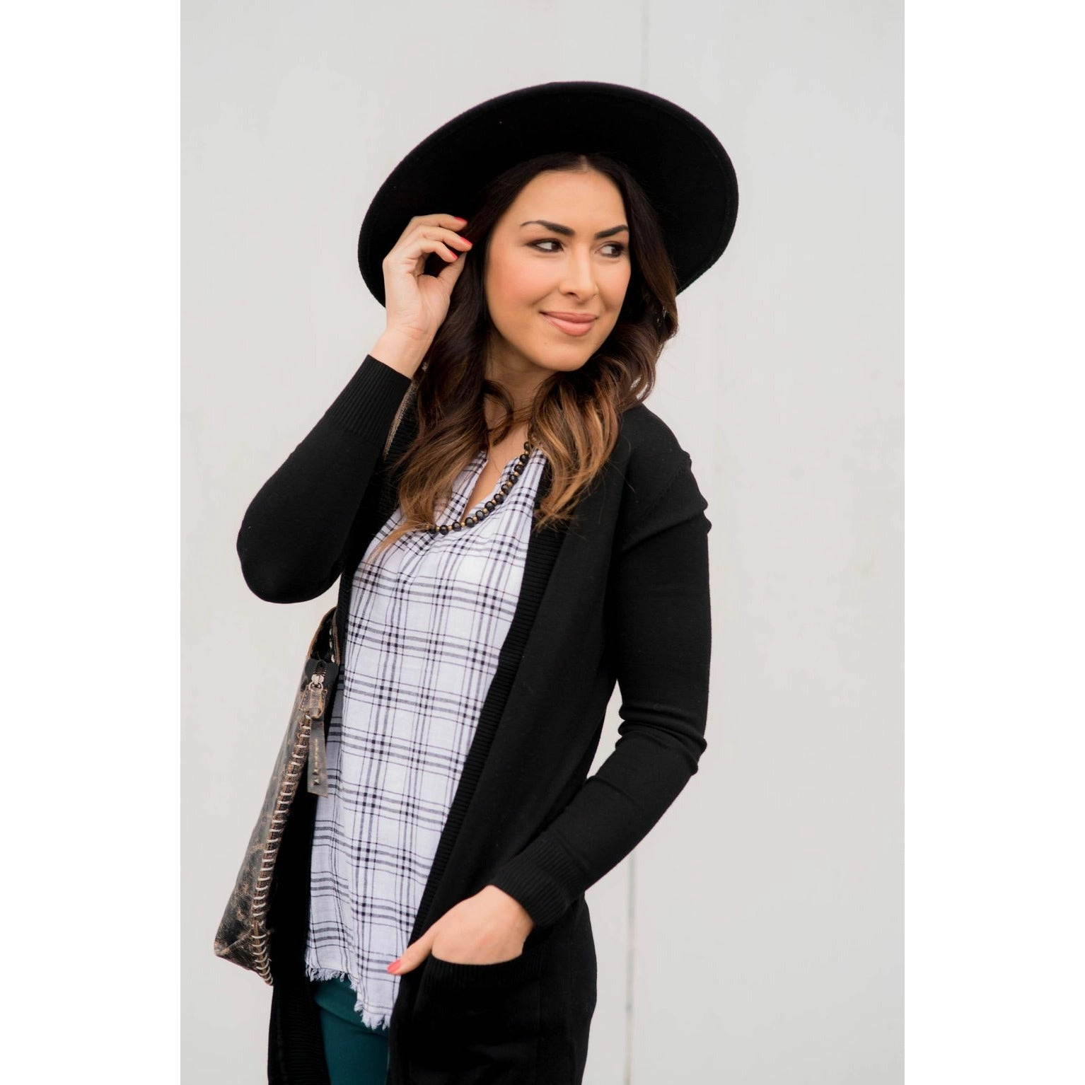 Plaid Fringe V Tank