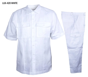 Prestige LUX-420 Men Luxury Linen Walking Set - White
