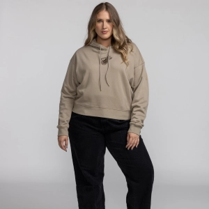 Pro Standard Miami HET Wingspan Crop Women's Taupe Hoodie