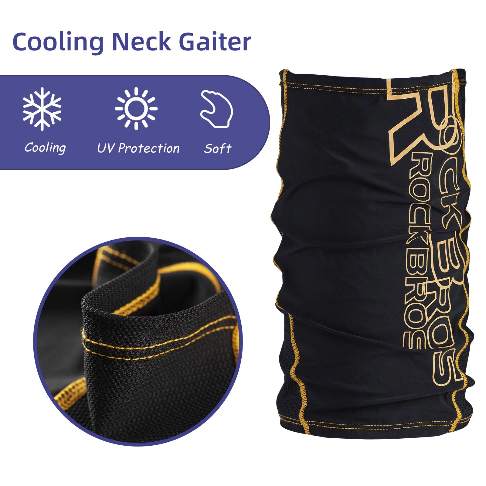 ROCKBROS Cooling Neck Gaiter Face Mask Fishing Scarf Face Cover for Men Women