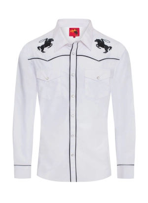 Rodeo Clothing Men's Horse Embroidery Western Shirt-PS560L-508