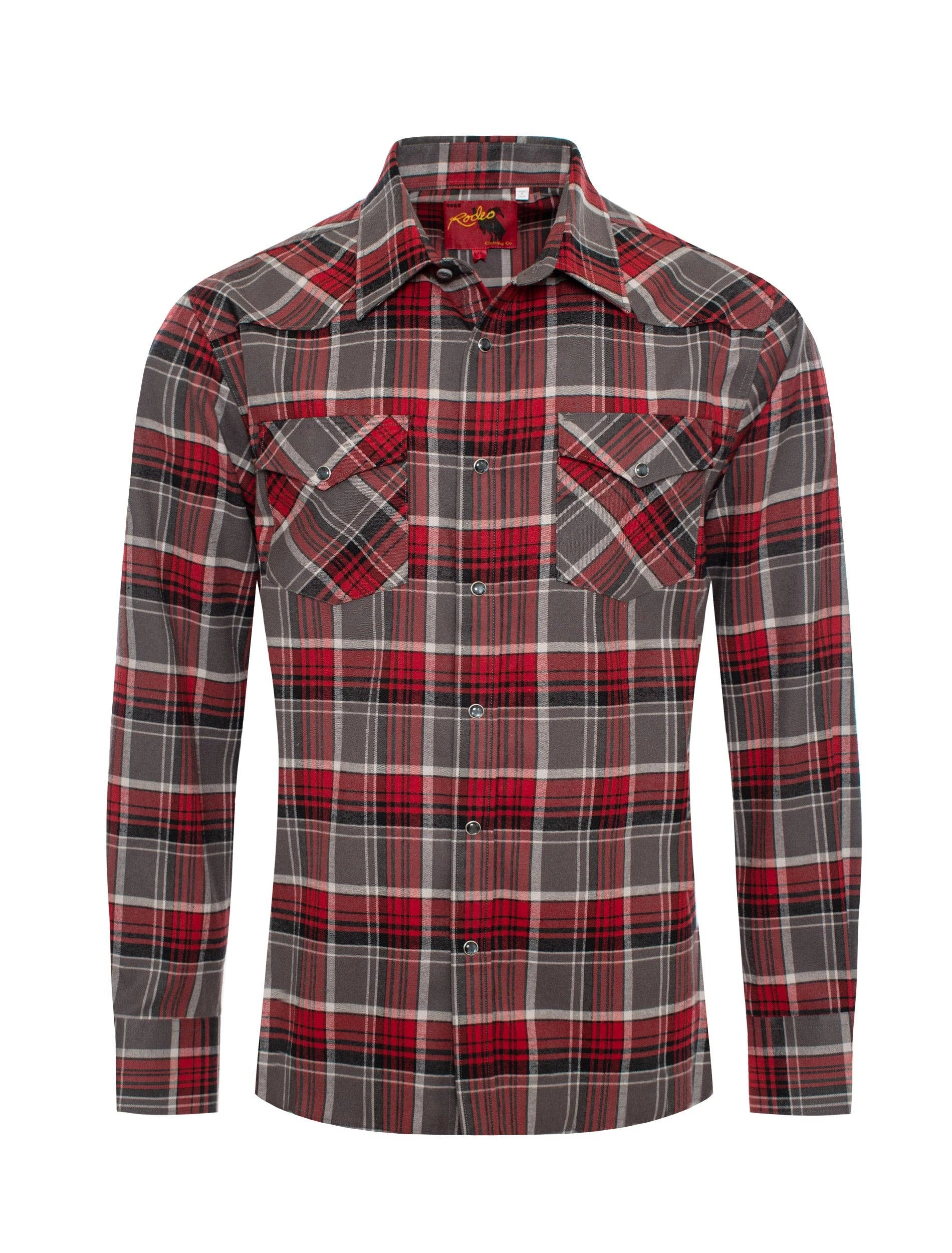 Rodeo Clothing Men's Western Long Sleeve Flannel Shirts With Snap Buttons FLS300-310