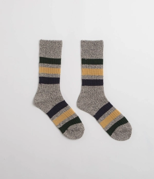 RoToTo Park Stripe Socks - Dark Grey