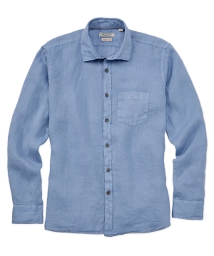 Solid Linen Long-Sleeve Shirt