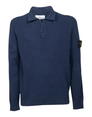 Stone Island Logo Patch Long Sleeved Polo Jumper