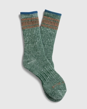 Striped SoftHemp™ Trail Sock - Forest. Cocoa