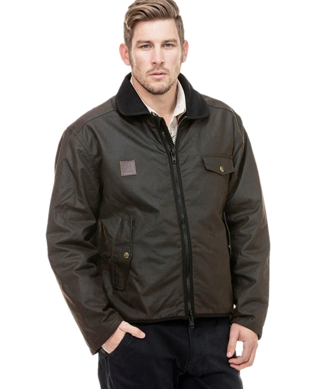 Swanndri Mens Waimak Oilskin Jacket With Wool Lining