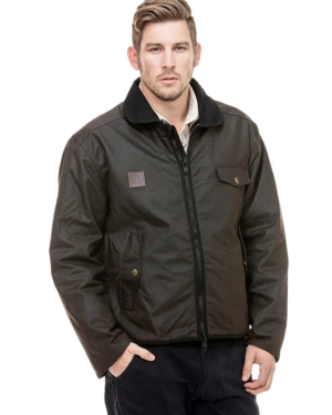 Swanndri Mens Waimak Oilskin Jacket With Wool Lining