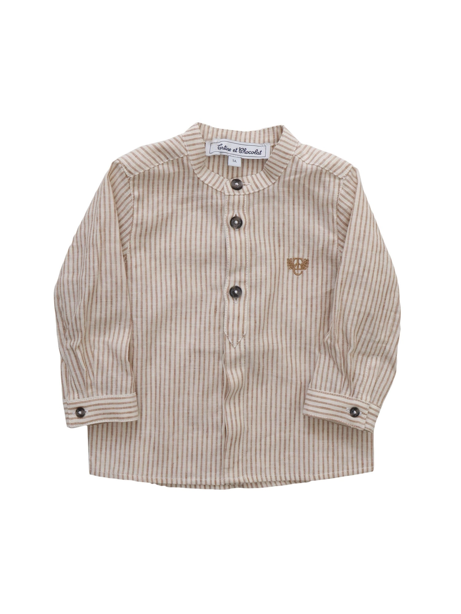 Tartine et Chocolat Striped Logo Embroidered Shirt