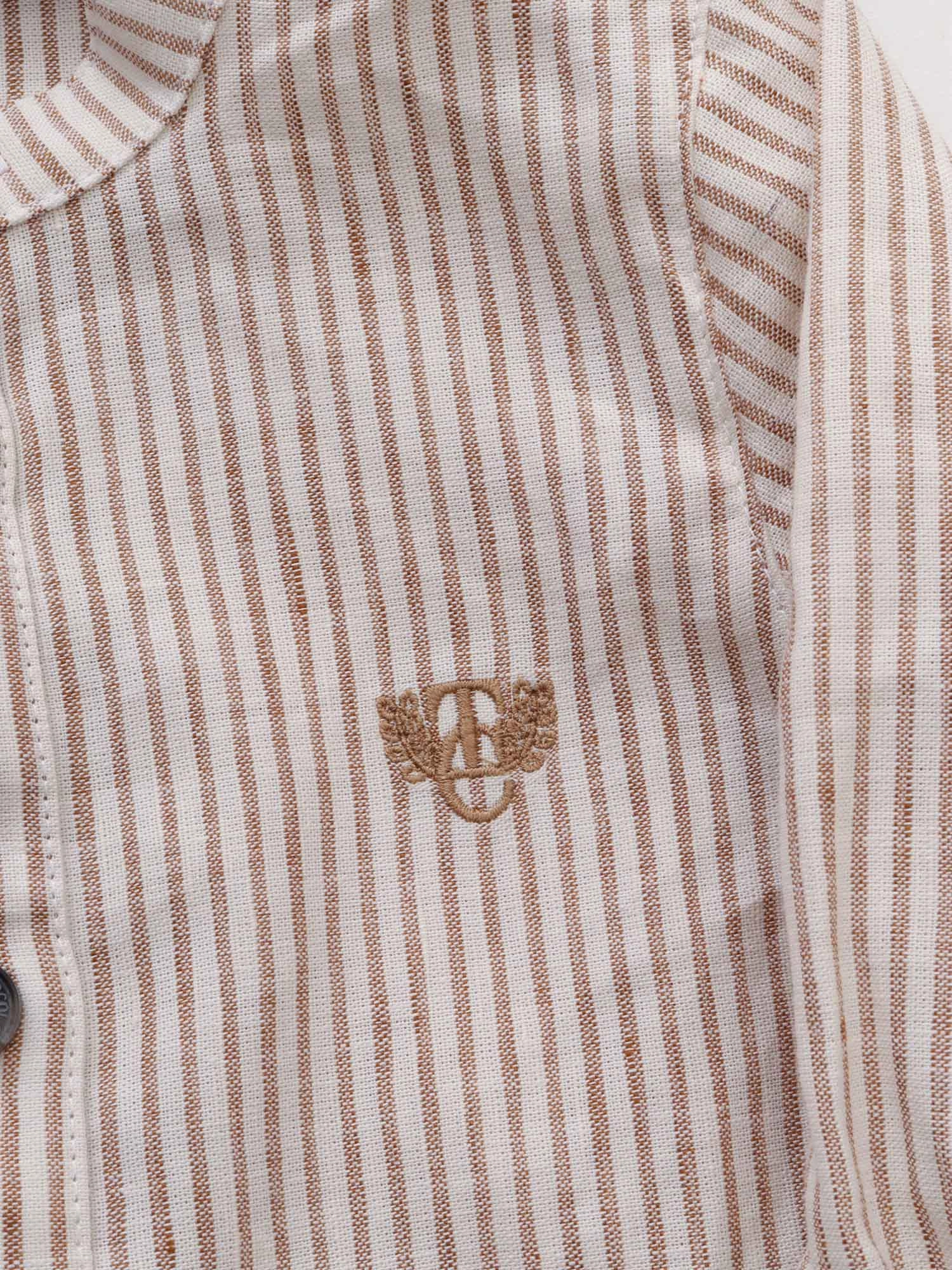 Tartine et Chocolat Striped Logo Embroidered Shirt