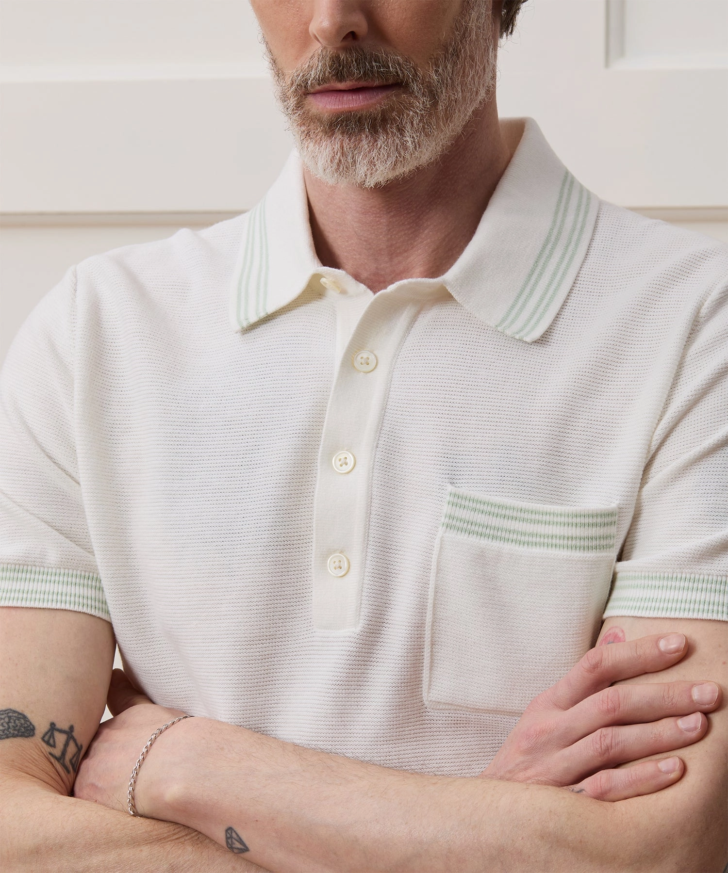 Tipped Waffle Sweater Polo