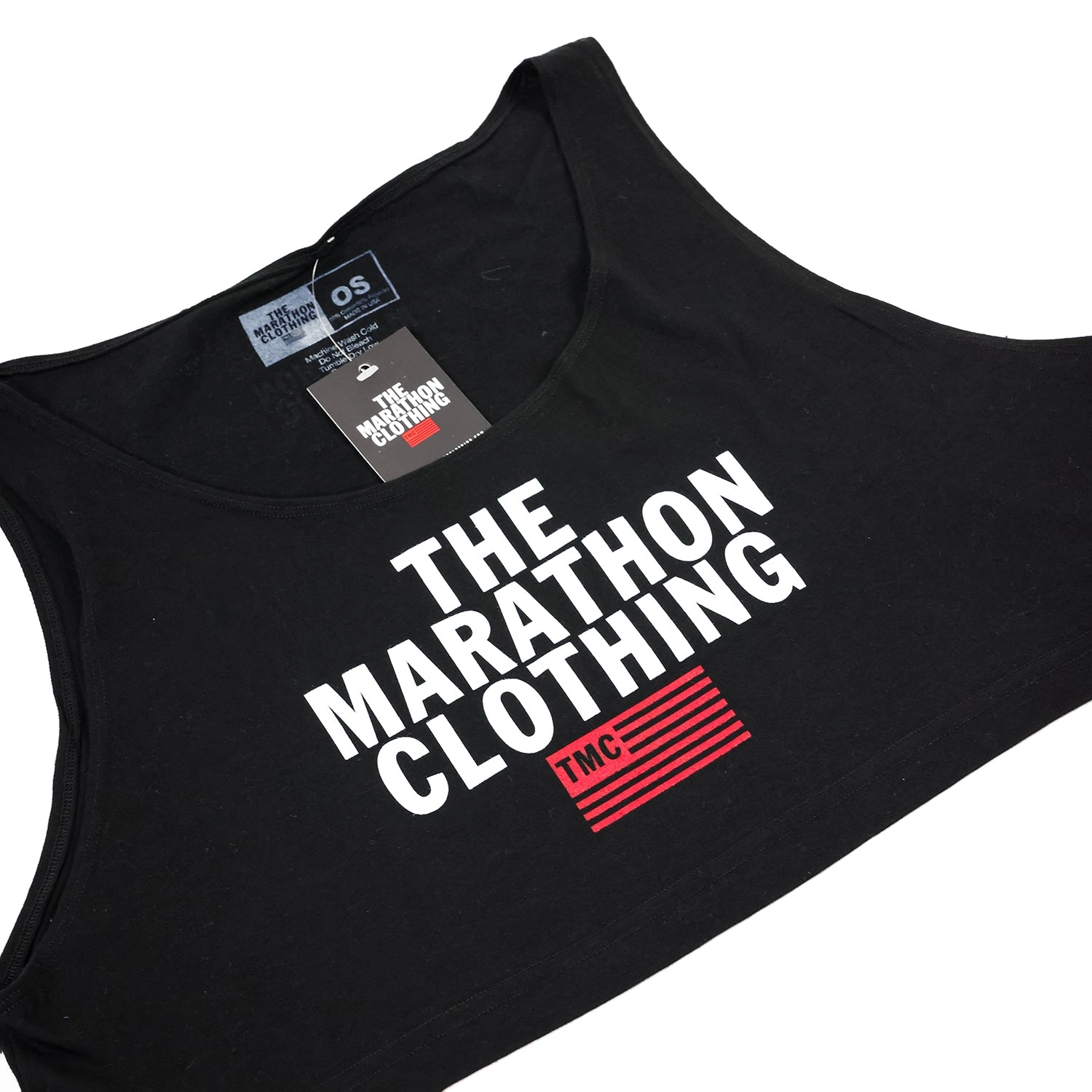 TMC Stacked Logo Crop Tank - Black