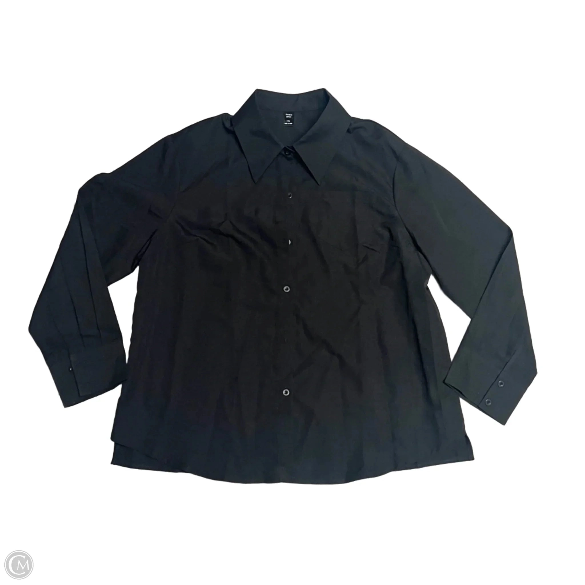 Top Long Sleeve Basic By Shein In Black, Size: 1x