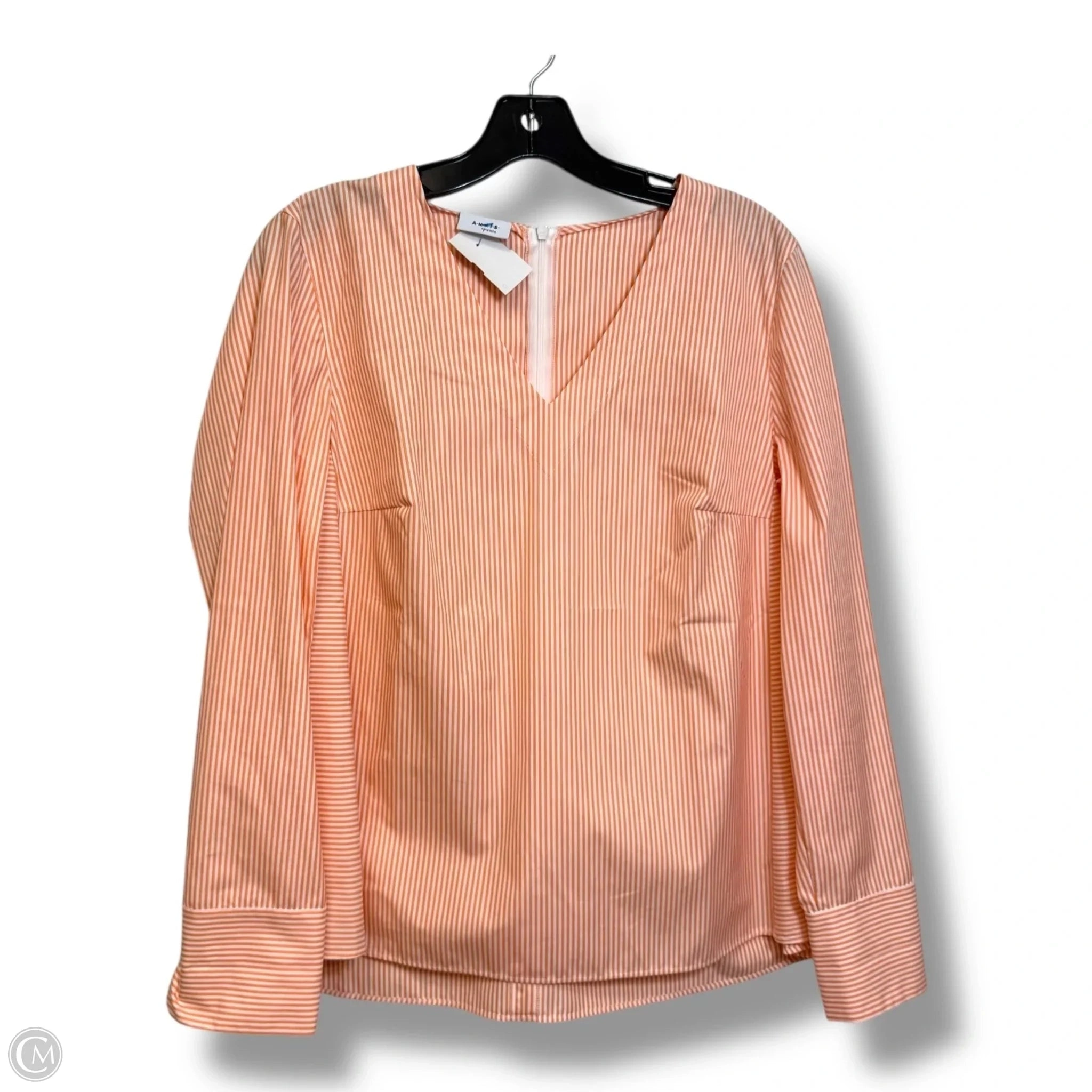 Top Long Sleeve By Akris In Orange, Size: M
