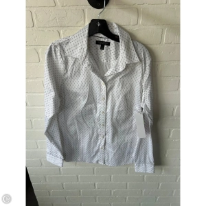 Top Long Sleeve By Banana Republic In Black & White, Size: L