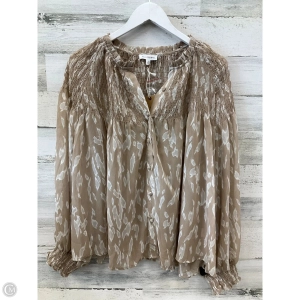 Top Long Sleeve By Blu Pepper In Tan, Size: M