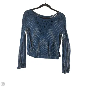 Top Long Sleeve By Free People In Blue & Yellow, Size: Xs