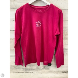 Top Long Sleeve By Life Is Good In Pink, Size: M